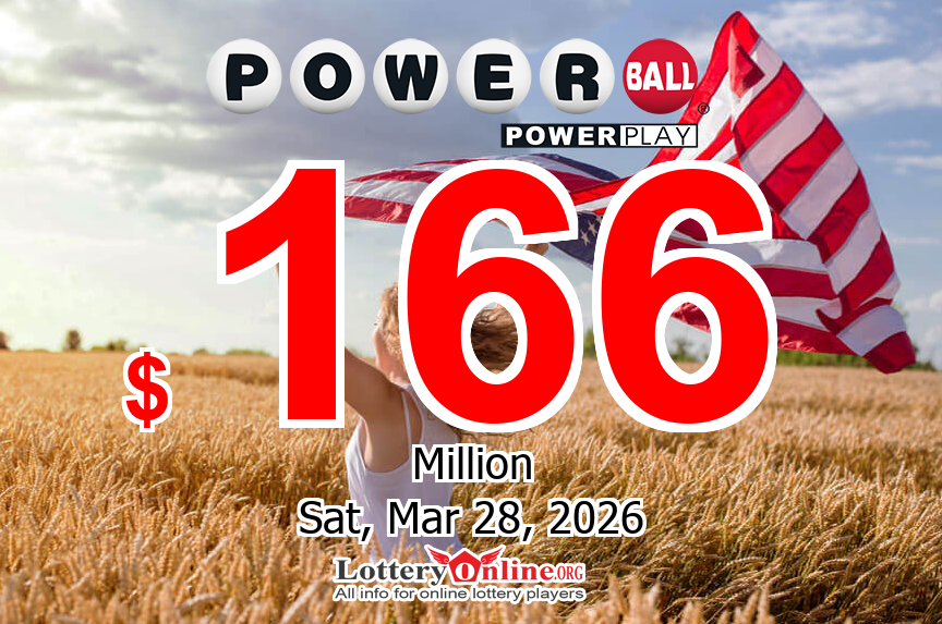 Powerball rises to $166 million for Saturday, March 28, 2026