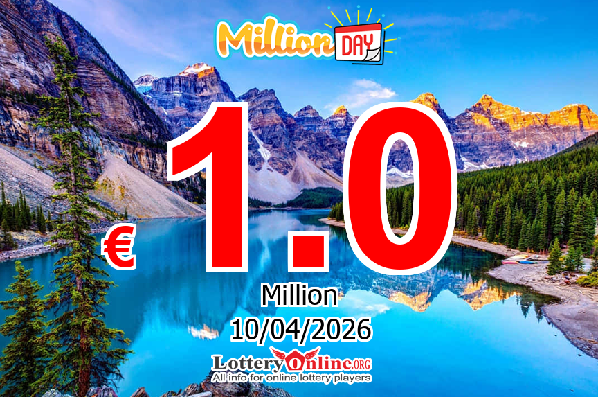 MillionDAY Live Results for 04/09/26, Friday Jackpot increases to € 1 Million Euro