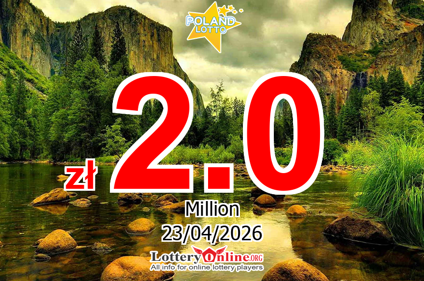 Jackpot Lotto stands at zł 2 Million PLN for Thu, Apr 23, 2026