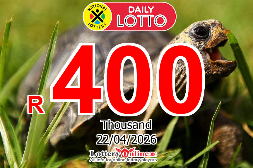 Winning Daily Lotto ticket for R 450 K ZAR prize sold on 04/21/26