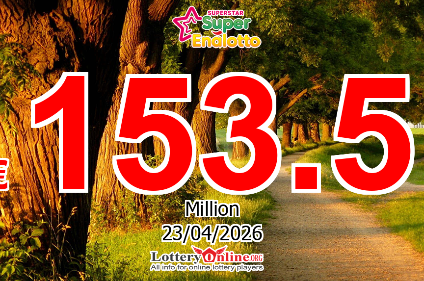 SuperStar jackpot climbs to € 153.5 Million Euro for Apr. 23, 2026