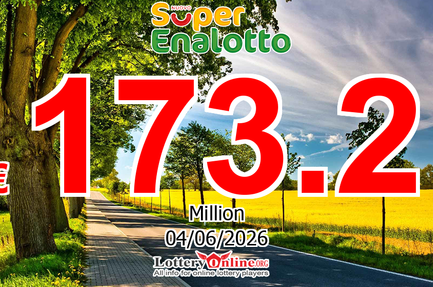 Nobody won jackpot, SuperEnalotto Climbs To € 173.2 Million Euro For The Next drawing, 06/04/26