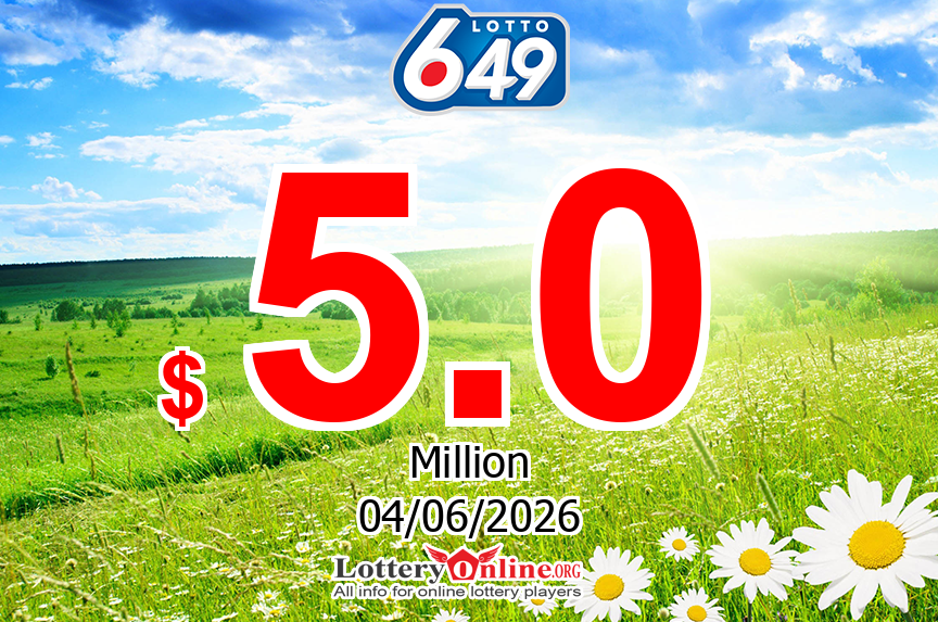 The result of Lotto 649 lottery on May. 31, 2026 – Jackpot is $ 5 Million CAD