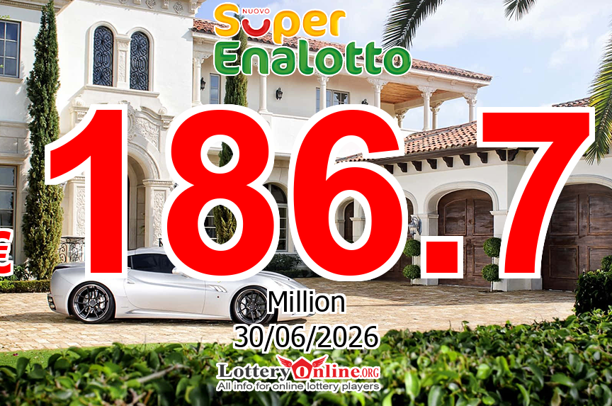 SuperEnalotto results for Jun. 27, 2026: Jackpot stands at € 186.7 Million Euro