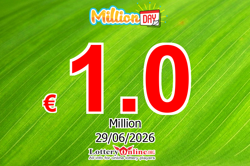 MillionDAY results for 06/28/26: Jackpot is € 1 Million Euro now