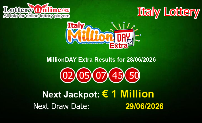 LatestMillionDAY Extra Results
