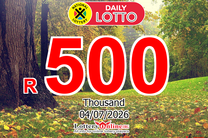Daily Lotto Jackpot now is R 500 K ZAR: No winner of jackpot on Jul. 3, 2026