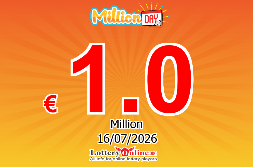MillionDAY results of Jul. 15, 2026; Jackpot is € 1 Million Euro