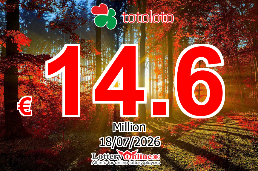 No jackpot winner on Jul. 15, 2026, Totoloto jackpot increases to € 14.6 Million Euro