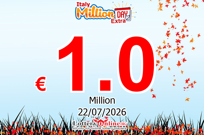 MillionDAY Extra results for 07/22/26: Jackpot stands at € 1 Million Euro