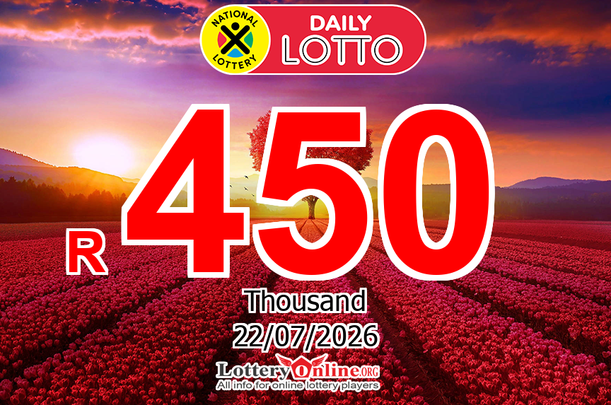 Daily Lotto Live Results for 07/21/26, Wednesday Jackpot increases to R 450 K ZAR