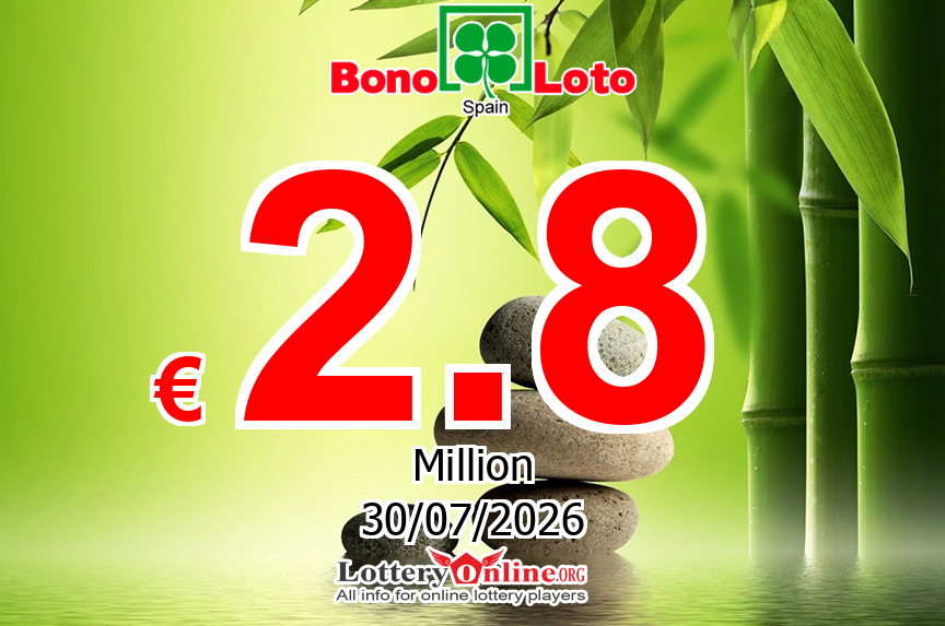 BonoLoto numbers for Wednesday, July 29, 2026 drawing. Lottery jackpot at € 2.8 Million Euro
