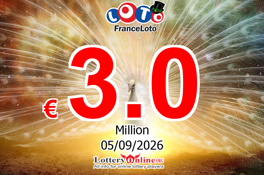 Loto Jackpot now is € 3 Million Euro: No winner of jackpot on Sep. 2, 2026