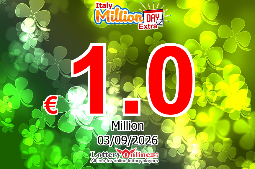 MillionDAY Extra results for 09/02/26: Jackpot is € 1 Million Euro now