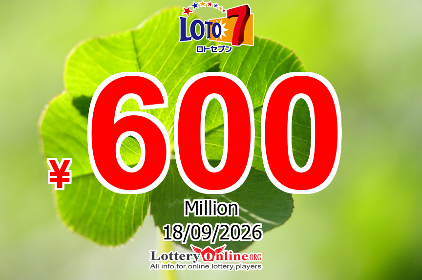 ¥ 1 Million JPY Loto 7 jackpot found out the owner on Sep. 11, 2026