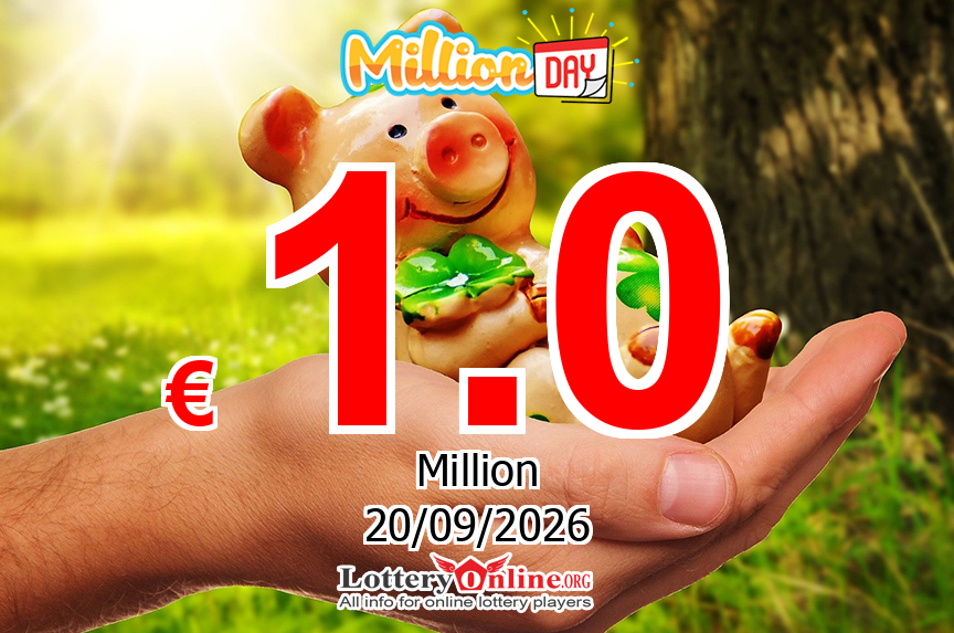MillionDAY results of Sep. 19, 2026; Jackpot is € 1 Million Euro