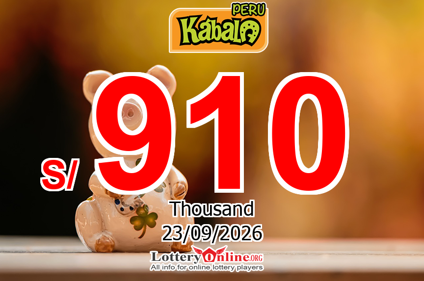 Kabala Live Results for 09/20/26, Wednesday Jackpot increases to S/ 910 K PEN