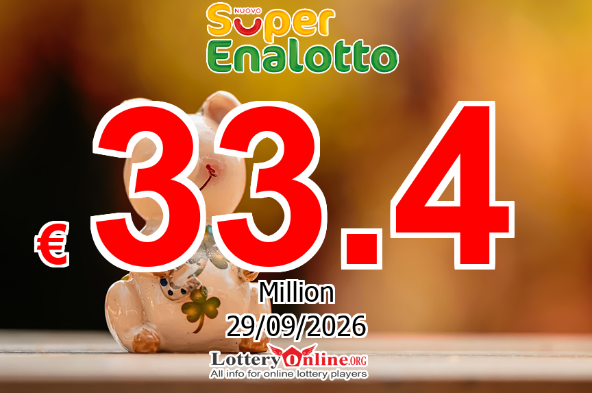 SuperEnalotto jackpot climbs to € 33.4 Million Euro for Sep. 29, 2026