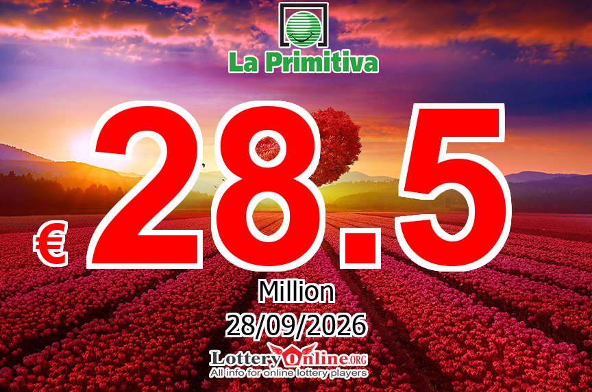 La Primitiva jackpot is growing, It reaches € 28.5 Million Euro for Sep. 28, 2026