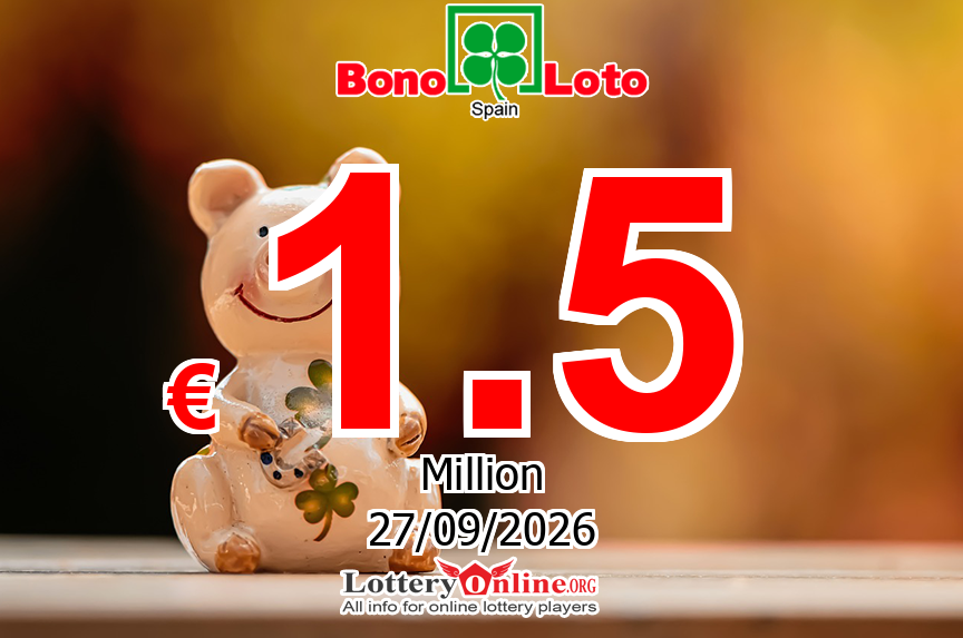 BonoLoto results of Sep. 26, 2026; Jackpot is € 1.5 Million Euro