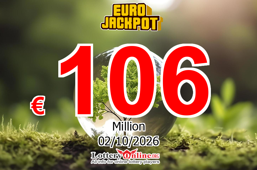 EuroJackpot jackpot climbs to € 106 Million Euro for Oct. 2, 2026