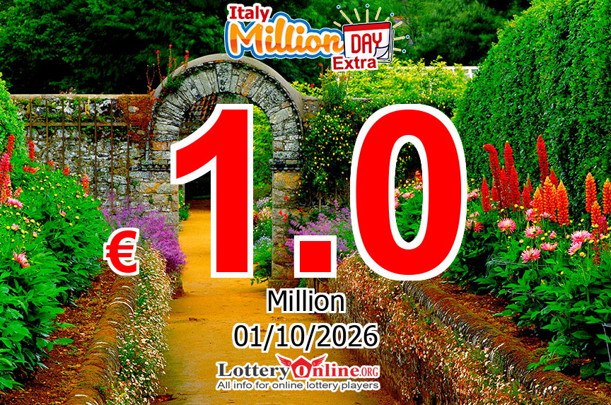 MillionDAY Extra results for 10/01/26: Jackpot stands at € 1 Million Euro