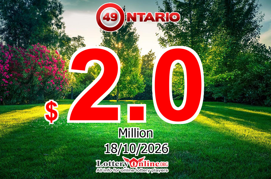 The result of Ontario 49 lottery on Oct. 15, 2026 – Jackpot is $ 2 Million CAD
