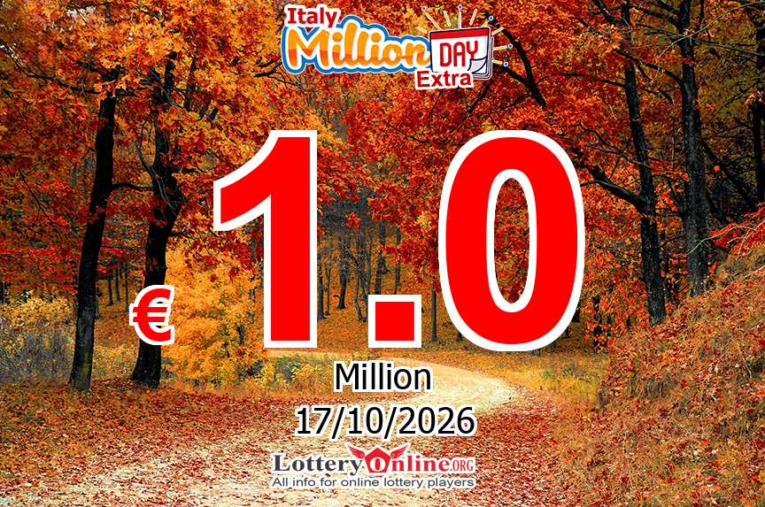 MillionDAY Extra results for 10/16/26: Jackpot is up to € 1 Million Euro