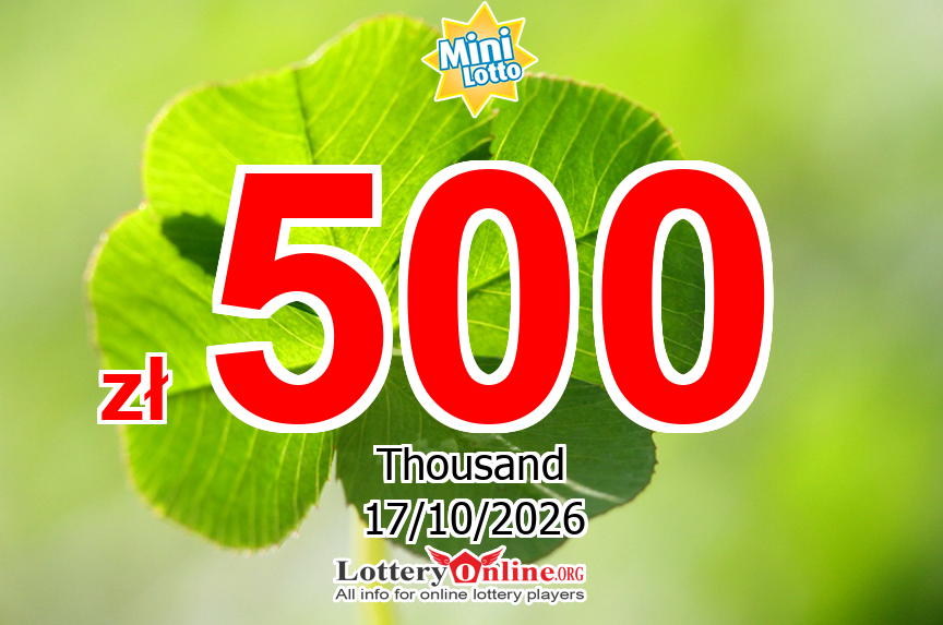 Mini Lotto results for 10/16/26: Jackpot raises to zł 500 K PLN