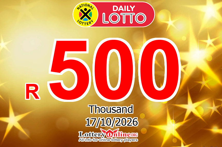 Jackpot R 550 K ZAR of Daily Lotto was owned on Friday, October 16, 2026
