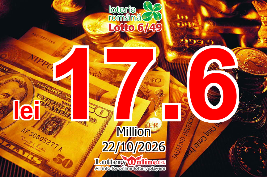 The result of Loto 6/49 lottery on Oct. 18, 2026 – Jackpot is lei 17.6 Million RON