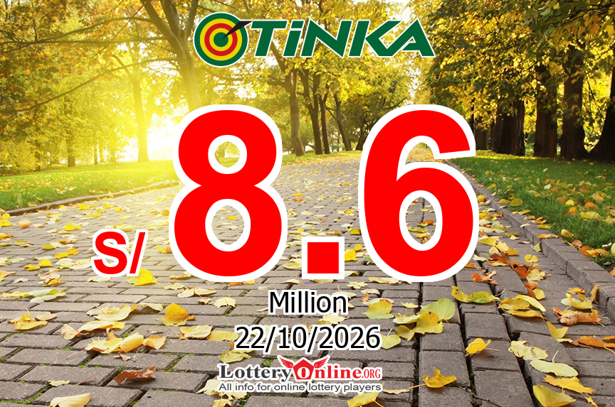 The result of Tinka of Peru on Oct. 19, 2026; Jackpot is S/ 8.6 Million PEN