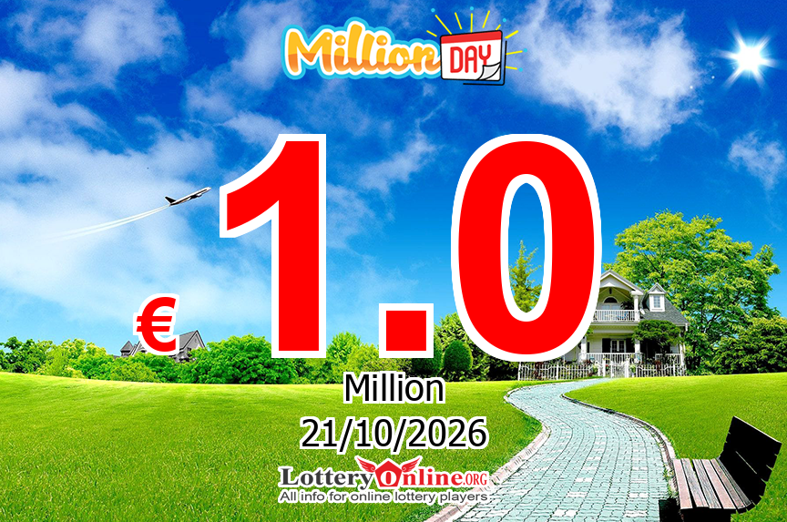 MillionDAY Jackpot now is € 1 Million Euro: No winner of jackpot on Oct. 20, 2026