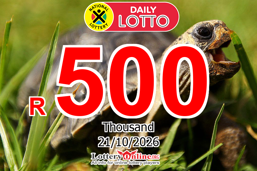 Daily Lotto jackpot jumps to R 500 K ZAR on Oct. 20, 2026