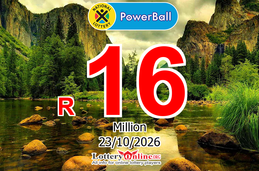 The result of PowerBall lottery on Oct. 20, 2026 – Jackpot is R 16 Million ZAR