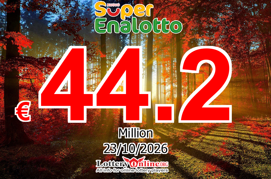 10/22/26 – the SuperEnalotto result – Jackpot rolls to € 44.2 Million Euro