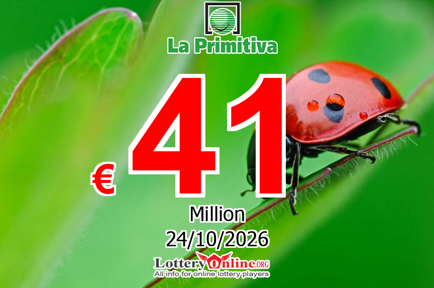 La Primitiva jackpot climbs to € 41 Million Euro for Oct. 24, 2026