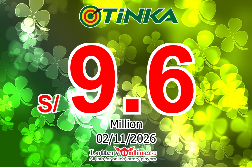 Jackpot Tinka stands at S/ 9.6 Million PEN for Mon, Nov 2, 2026